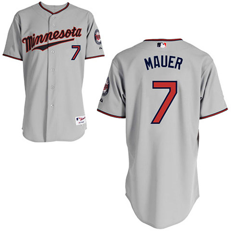 Minnesota Twins #7 Joe Mauer Youth Grey Road Jersey