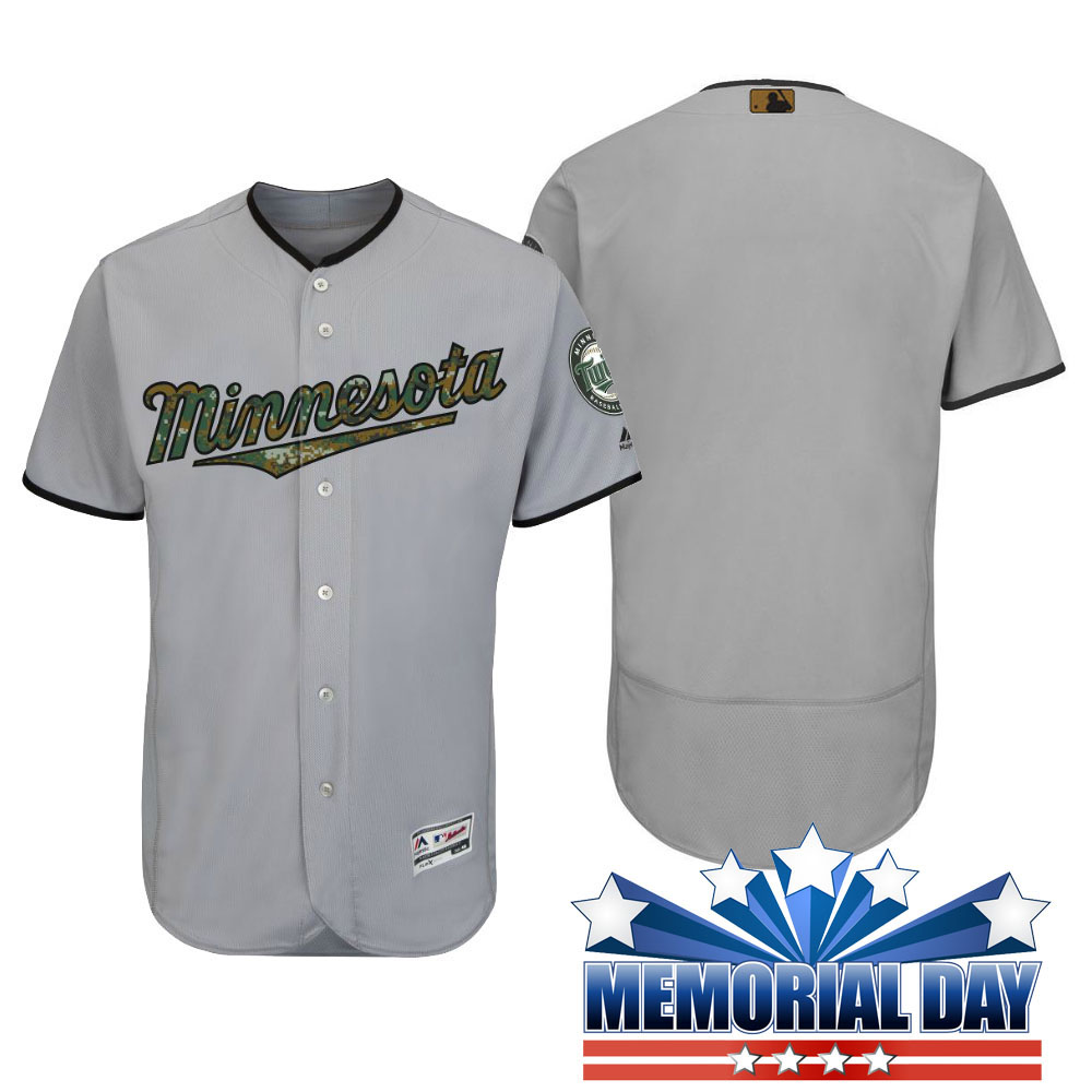 Minnesota Twins Memorial Day Gray Camo Flex Base Team Jersey