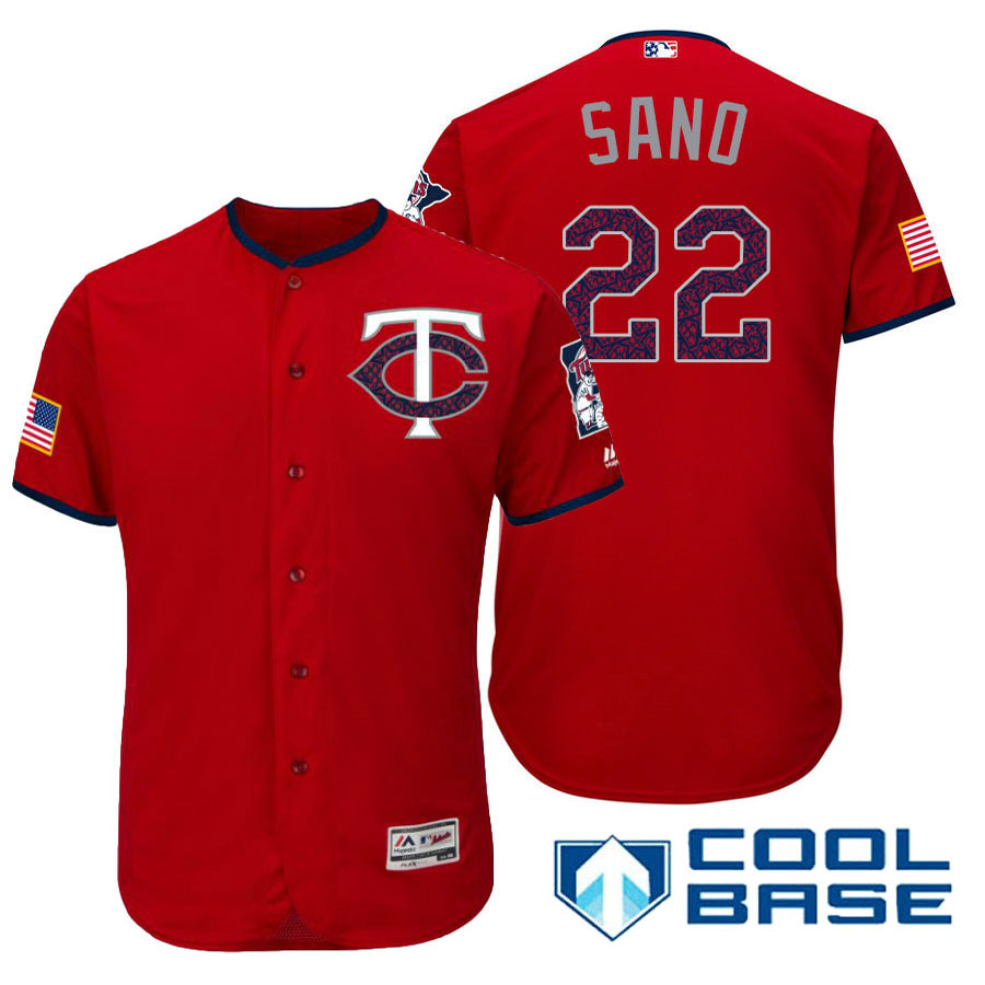 Minnesota Twins #22 Miguel Sano Red Stars & Stripes 2016 Independence Day Cool Base Jersey