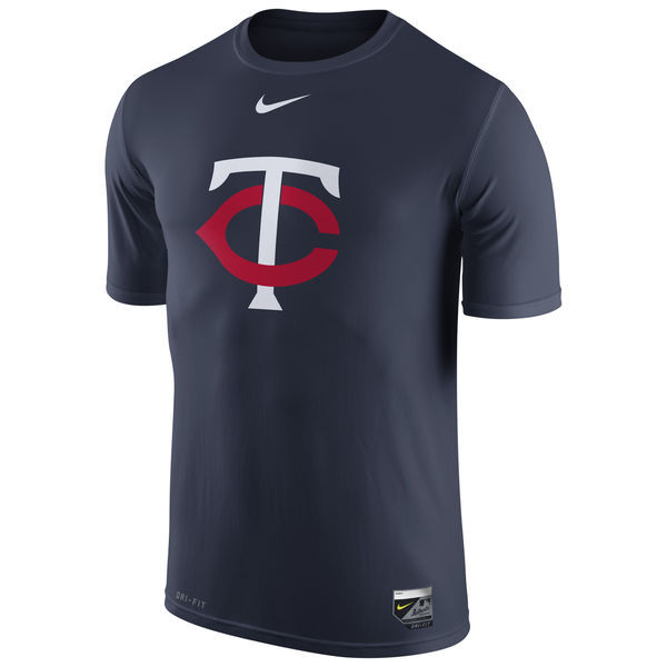 Minnesota Twins Navy Authentic Collection Legend Logo 1.5 Performance Dri-FIT T-Shirt