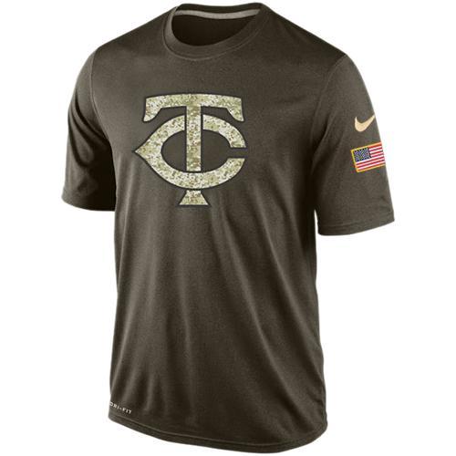 Minnesota Twins Olive Camo Team Logo Baseball T-Shirt