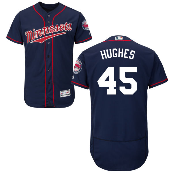 Minnesota Twins Phil Hughes #45 Majestic Navy Authentic Collection Flexbase Jersey