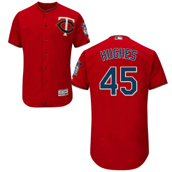 Minnesota Twins Phil Hughes #45 Majestic Scarlet Authentic Collection Flexbase Jersey