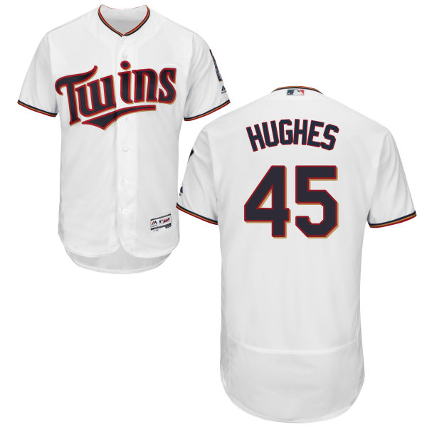 Minnesota Twins Phil Hughes #45 Majestic White Authentic Collection Flexbase Jersey