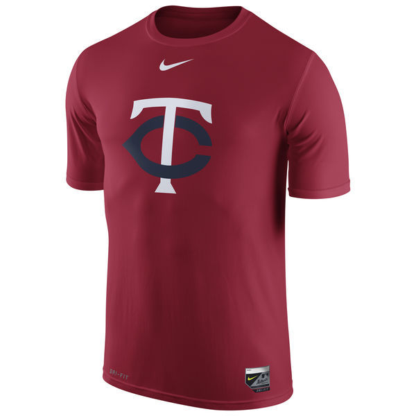 Minnesota Twins Red Authentic Collection Legend Logo 1.5 Performance Dri-FIT T-Shirt