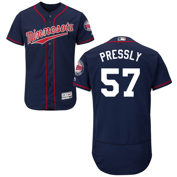 Minnesota Twins Ryan Pressly #57 Majestic Navy Authentic Collection Flexbase Jersey