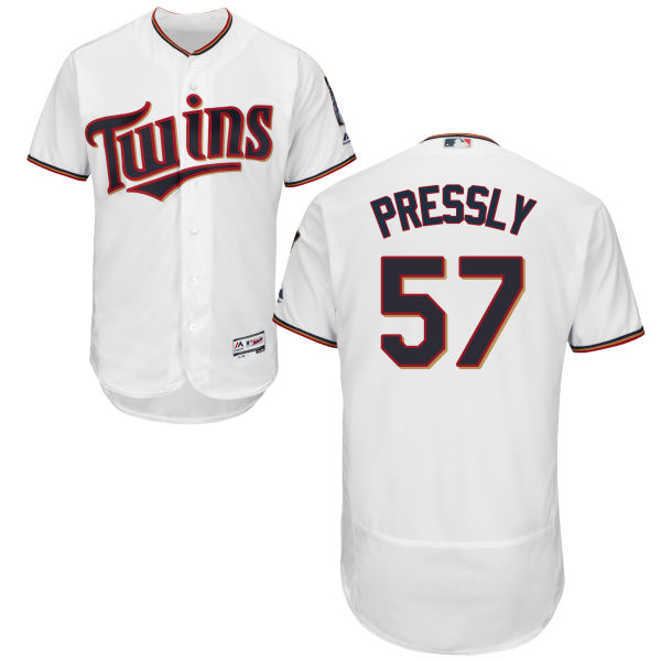 Minnesota Twins Ryan Pressly #57 Majestic White Authentic Collection Flexbase Jersey