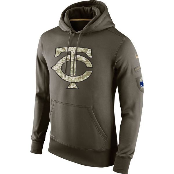 Minnesota Twins Olive Salute To Service Pullover Hoodie