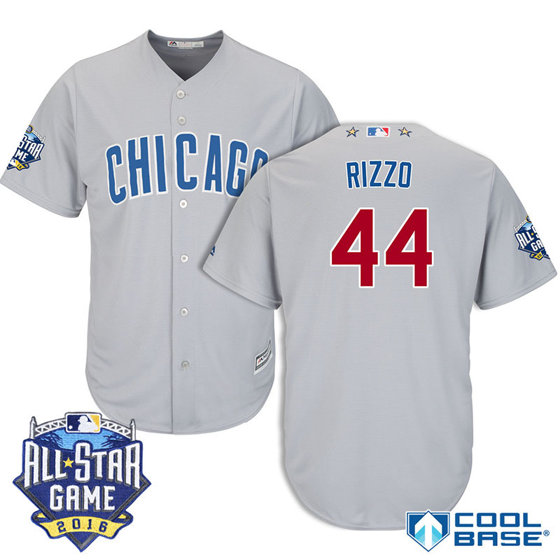 Chicago Cubs #44 Anthony Rizzo Gray 2016 MLB All Star Game Patch Cool Base Jersey