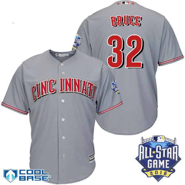 Cincinnati Reds #32 Jay Bruce Gray 2016 MLB All Star Game Patch Cool Base Jersey