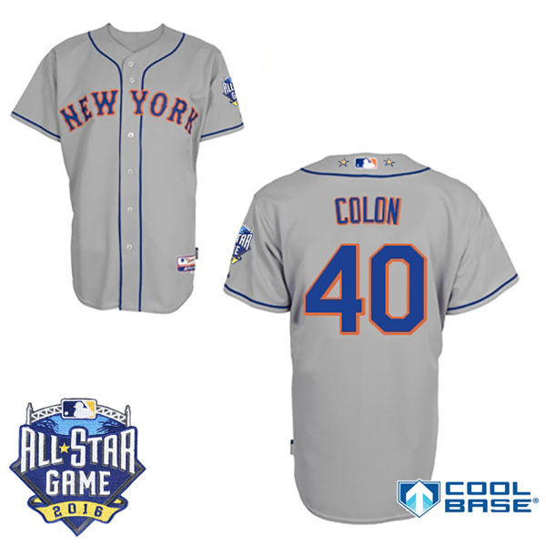 New York Mets #40 Bartolo Colon Gray 2016 MLB All Star Game Patch Cool Base Jersey