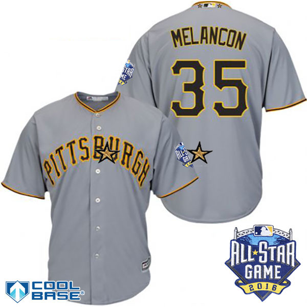 Pittsburgh Pirates #35 Mark Melancon Gray 2016 MLB All Star Game Patch Cool Base Jersey