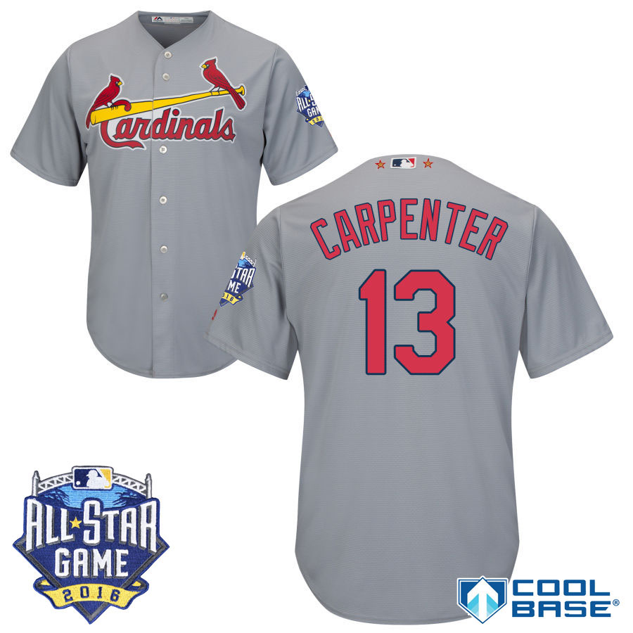 St. Louis Cardinals #13 Matt Carpenter Gray 2016 MLB All Star Game Patch Cool Base Jersey