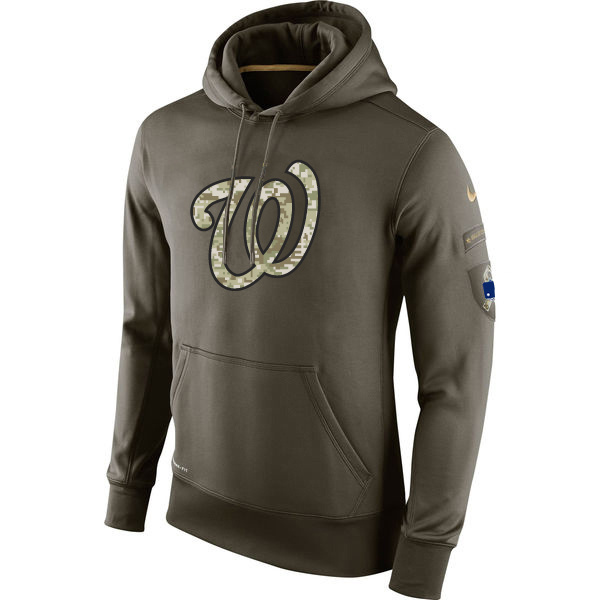 Washington Nationals Olive Salute To Service Pullover Hoodie