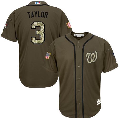 Washington Nationals #3 Michael Taylor Olive Camo Stitched Baseball Jersey