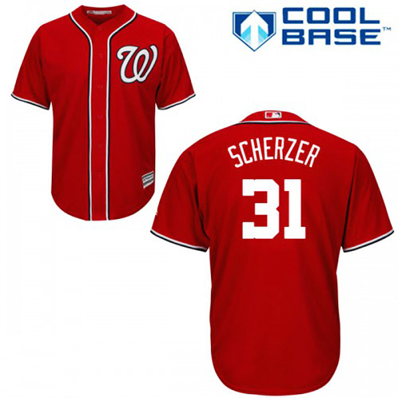 Washington Nationals #31 Max Scherzer Authentic Cool Base Red Jersey