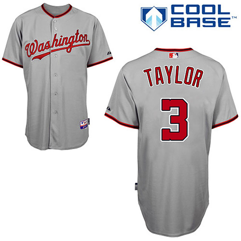 Washington Nationals #3 Michael Taylor Gray Road Cool Base Jersey