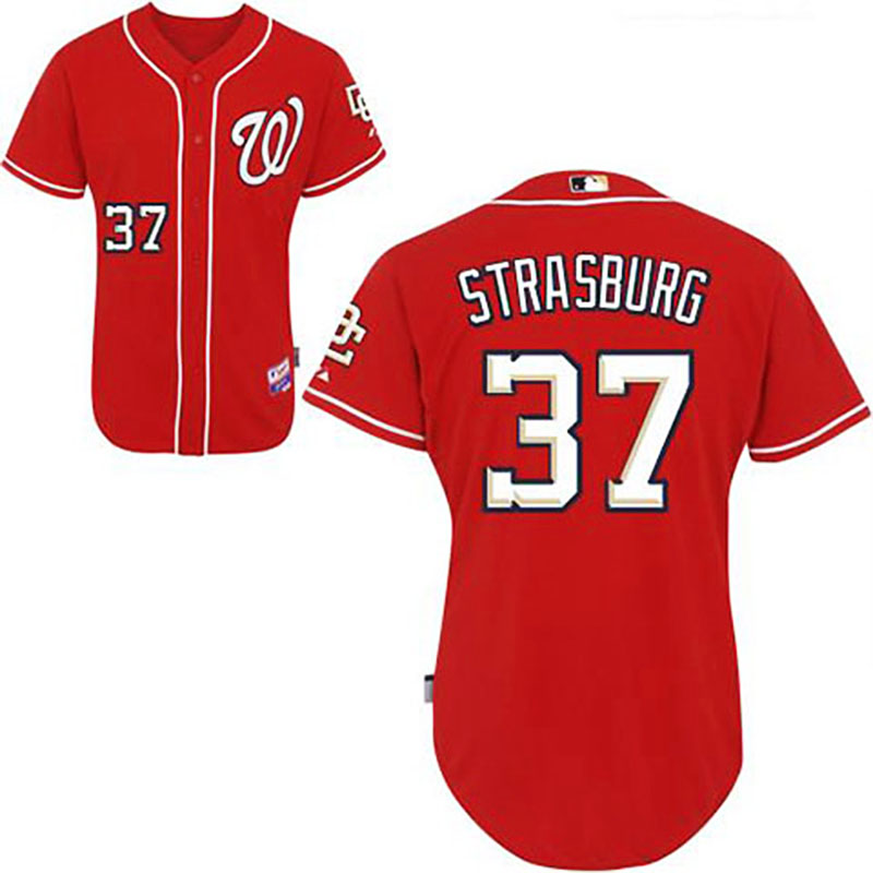 Washington Nationals #37 Stephen Strasburg Red Alternate Jersey