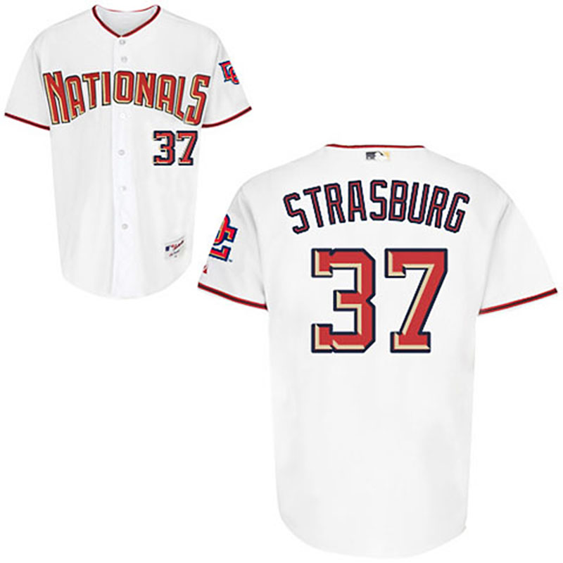 Washington Nationals #37 Stephen Strasburg White Home Jersey