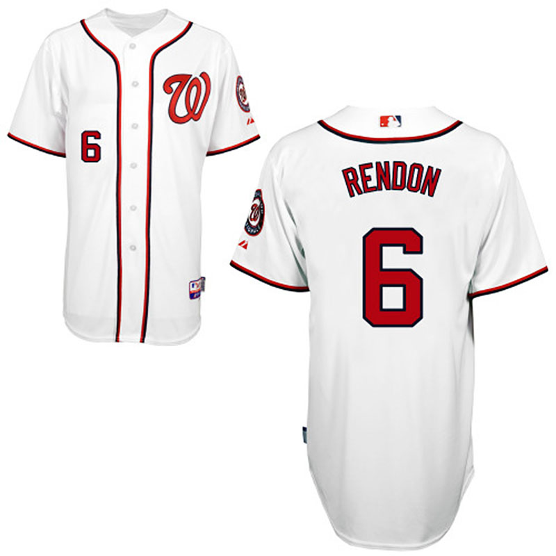 Washington Nationals #6 Anthony Rendon Men's Authentic White Home Majestic MLB Cool Base Jersey