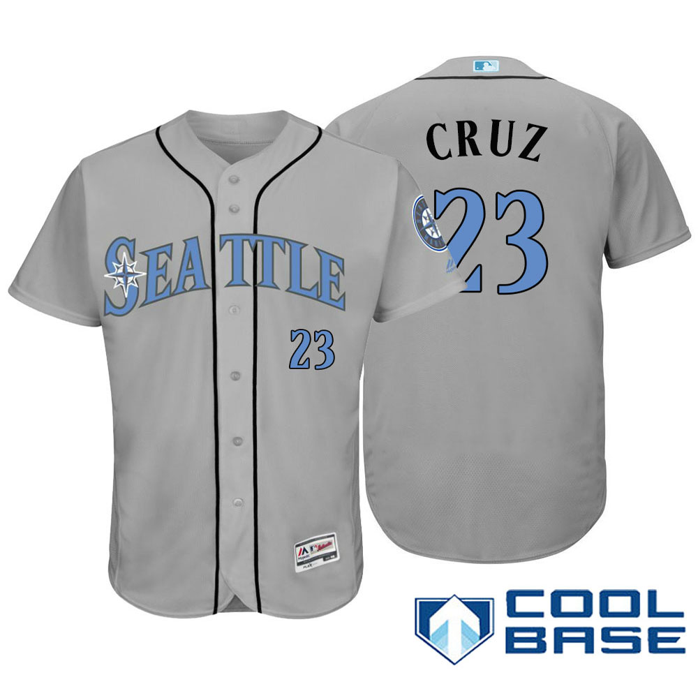 Seattle Mariners #23 Nelson Cruz Majestic Gray Fashion 2016 Father's Day Cool Base Jersey