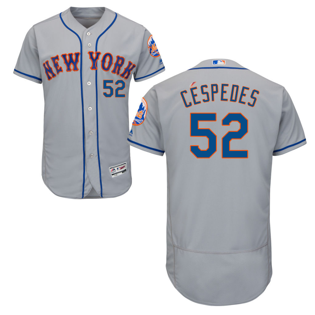 New York Mets #52 Yoenis Cespedes Gray Hispanic Heritage Flex Base Jersey