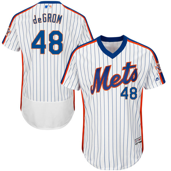 New York Mets #48 Jacob deGrom White Alternate Flexbase Authentic Collection Player Jersey