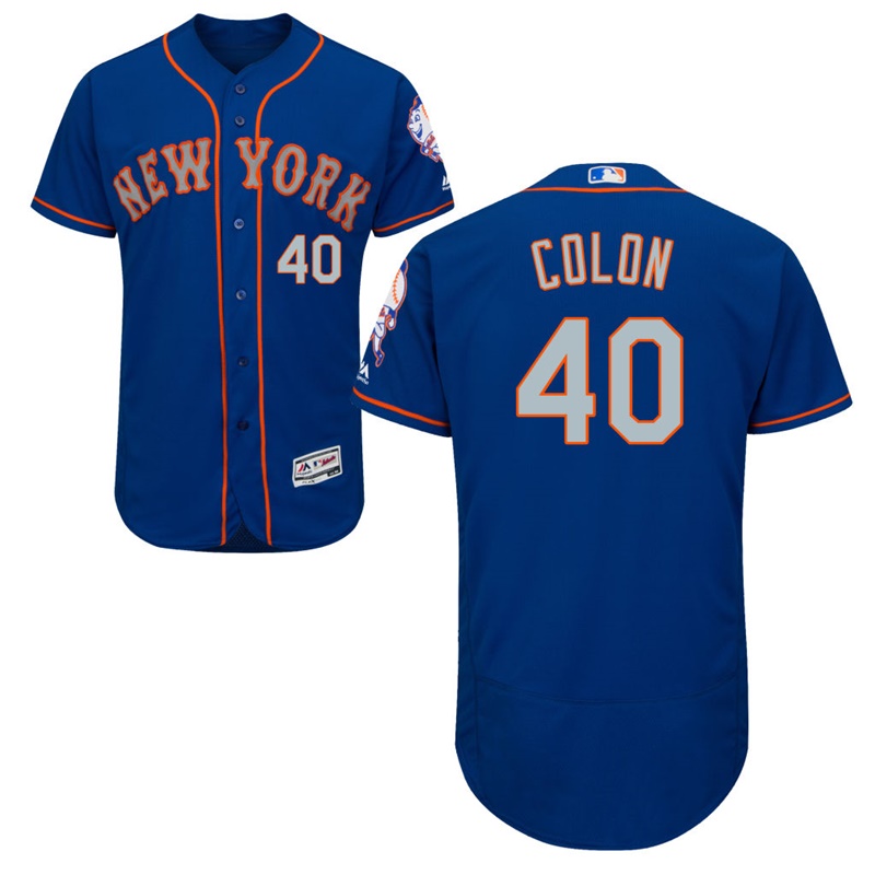 New York Mets Bartolo Colon #40 Alternate Road Royal Authentic Collection Flex Base Jersey