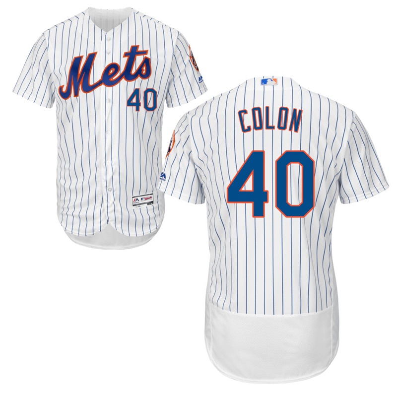 New York Mets Bartolo Colon #40 Home White Authentic Collection Flex Base Jersey