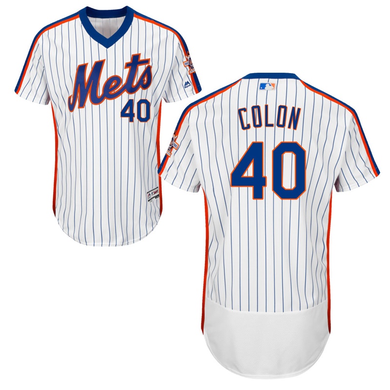 New York Mets Bartolo Colon #40 Alternate White/Royal Authentic Collection Flex Base Jersey