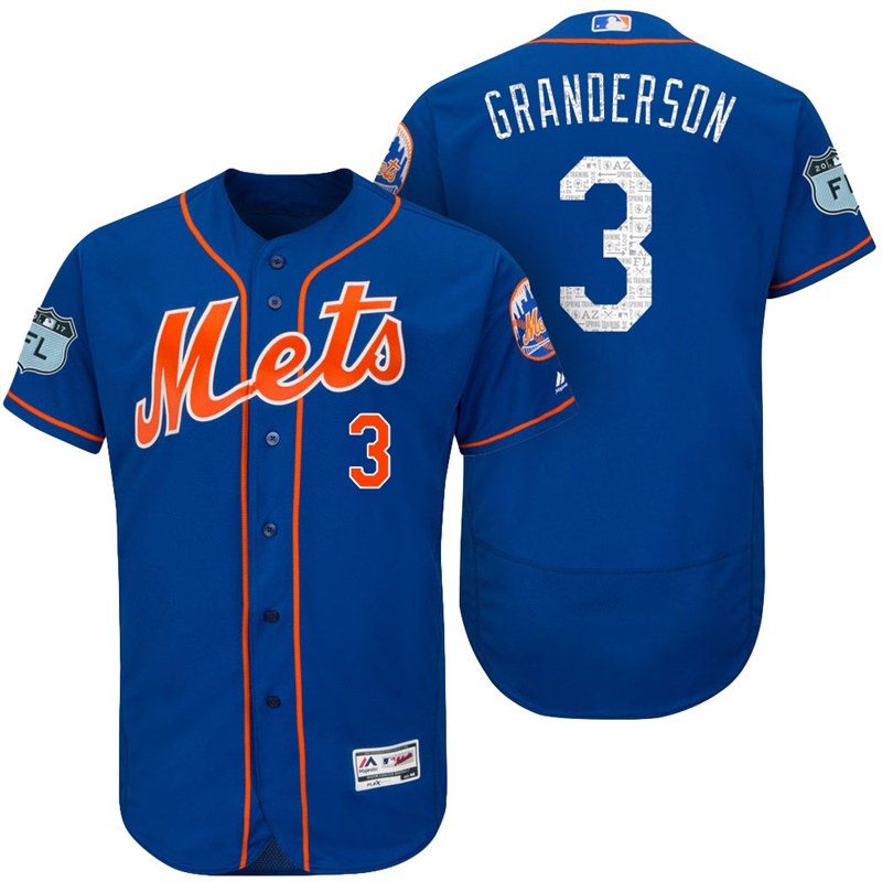 New York Mets Curtis Granderson #3 Royal 2017 Spring Training Grapefruit League Patch Authentic Collection Flex Base Jersey