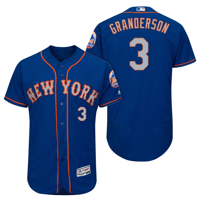 New York Mets Curtis Granderson #3 Royal/Gray 2017 Alternate Flex Base Jersey