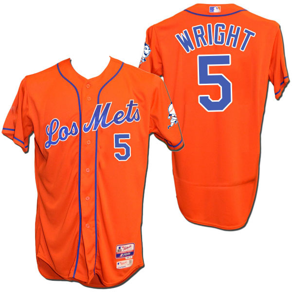 New York Mets David Wright #5 Orange Flexbase Authentic Collection Jersey