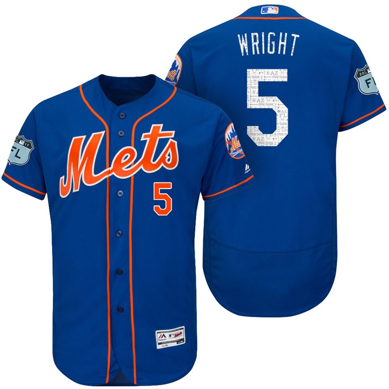 New York Mets David Wright #5 Royal 2017 Spring Training Grapefruit League Patch Authentic Collection Flex Base Jersey