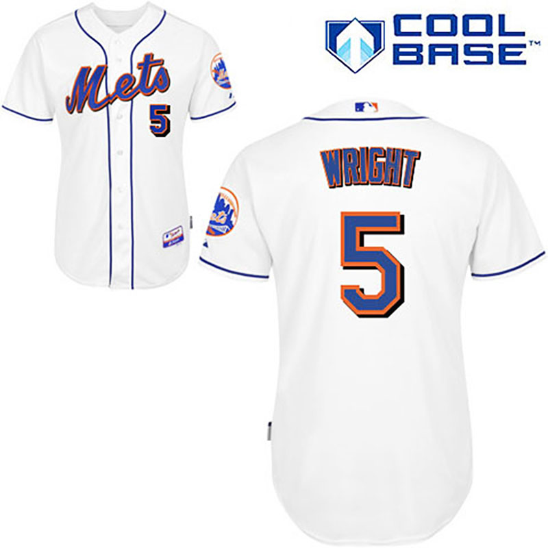 New York Mets #5 David Wright White Home Cool Base Jersey