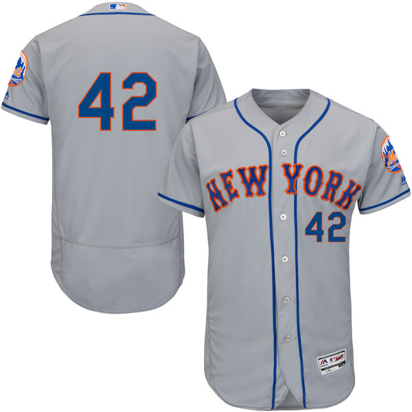 New York Mets Jackie Robinson #42 Majestic Gray Authentic Collection Flexbase Jersey