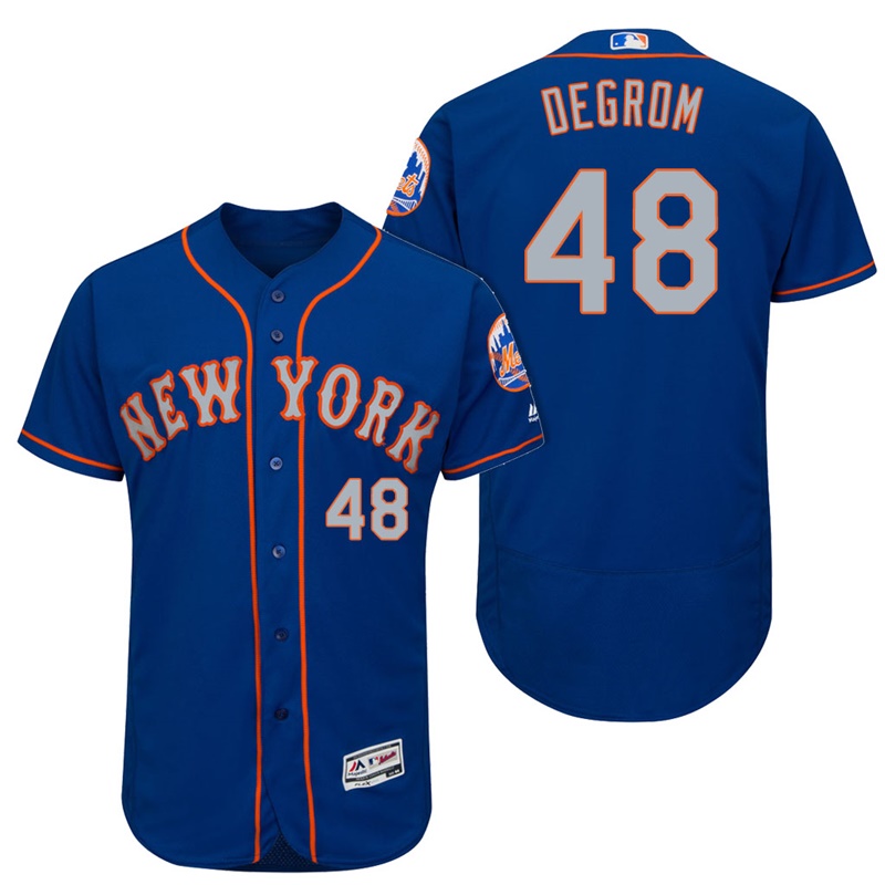 New York Mets Jacob deGrom #48 Royal/Gray 2017 Alternate Flex Base Jersey