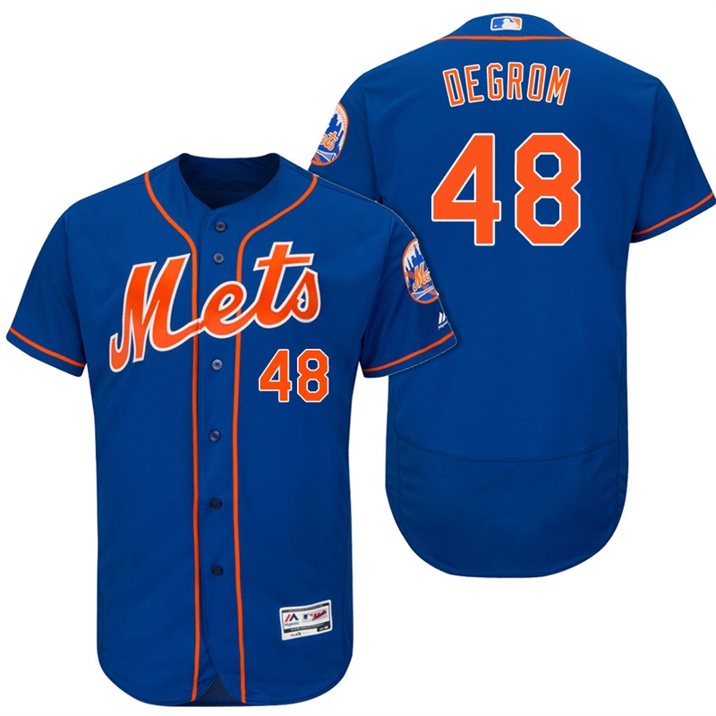 New York Mets Jacob deGrom #48 Royal/Orange 2017 Alternate Flex Base Jersey