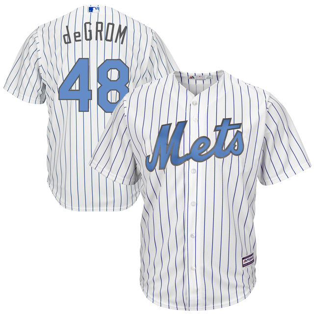 New York Mets #48 Jacob deGrom Majestic White Fashion 2016 Father's Day Cool Base Jersey