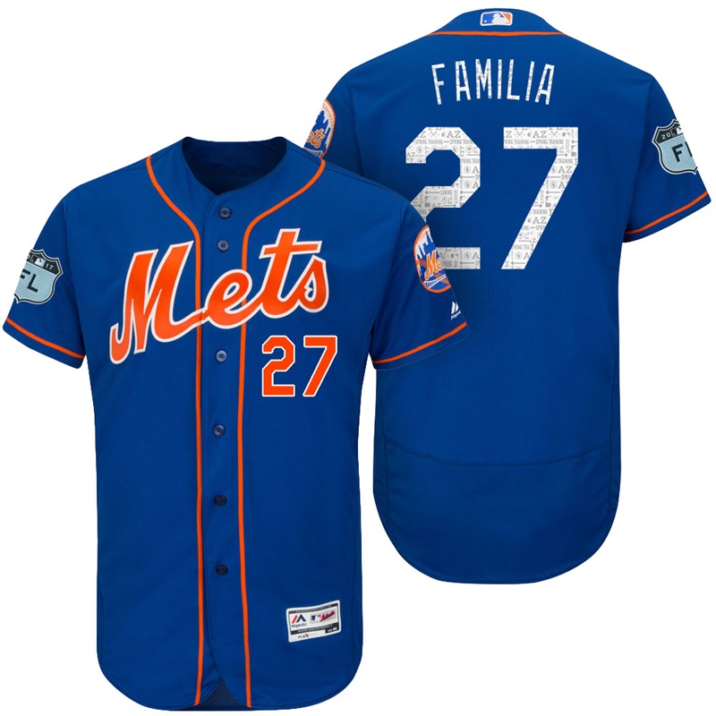 New York Mets Jeurys Familia #27 Royal 2017 Spring Training Grapefruit League Patch Authentic Collection Flex Base Jersey