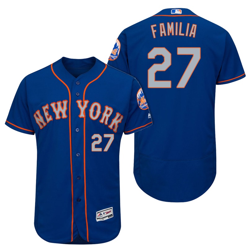 New York Mets Jeurys Familia #27 Royal/Gray 2017 Alternate Flex Base Jersey