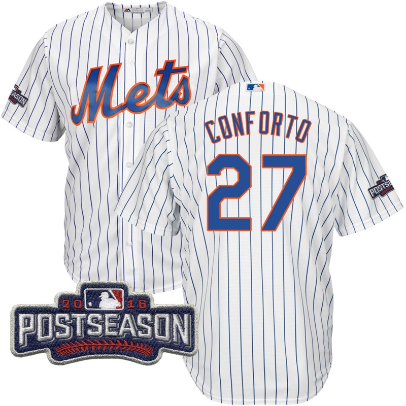 New York Mets Jeurys Familia #27 White 2016 Postseason Patch Cool Base Jersey