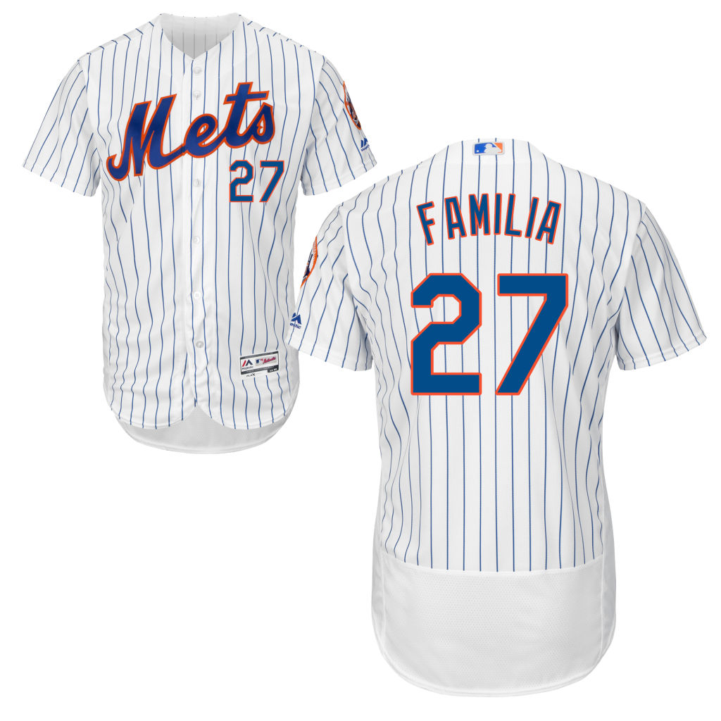 New York Mets Jeurys Familia #27 Home White Authentic Collection Flex Base Jersey