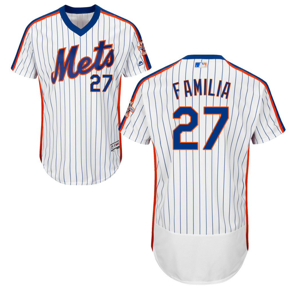 New York Mets Jeurys Familia #27 Alternate White/Royal Authentic Collection Flex Base Jersey