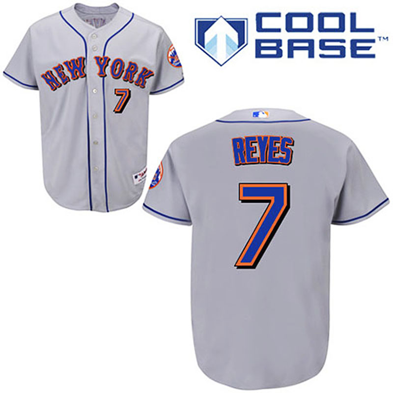 New York Mets #7 Jose Reyes Grey Road Jersey