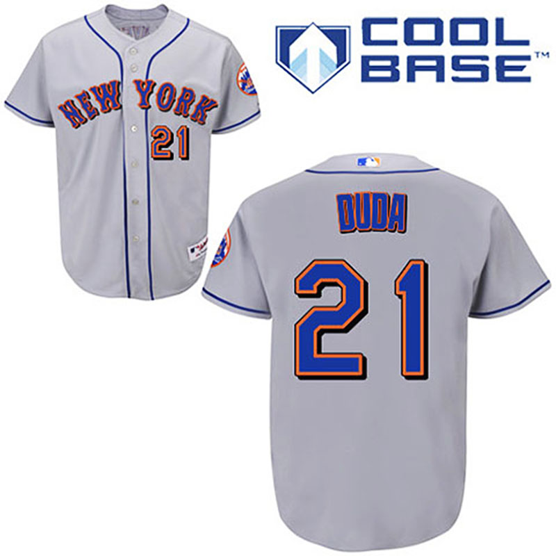 New York Mets #21 Lucas Duda Grey Road Cool Base Jersey