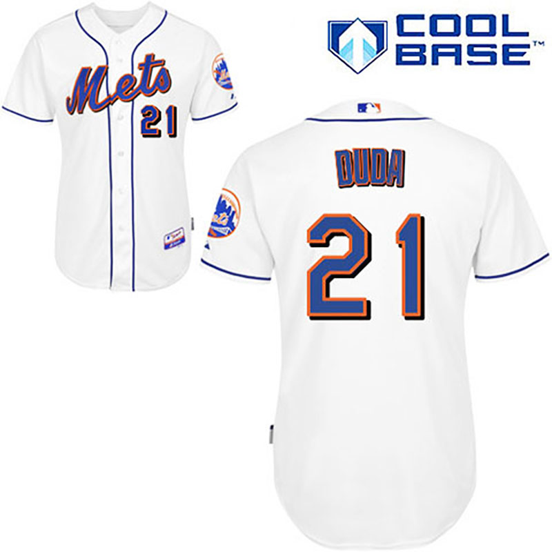 New York Mets #21 Lucas Duda White Home Cool Base Jersey