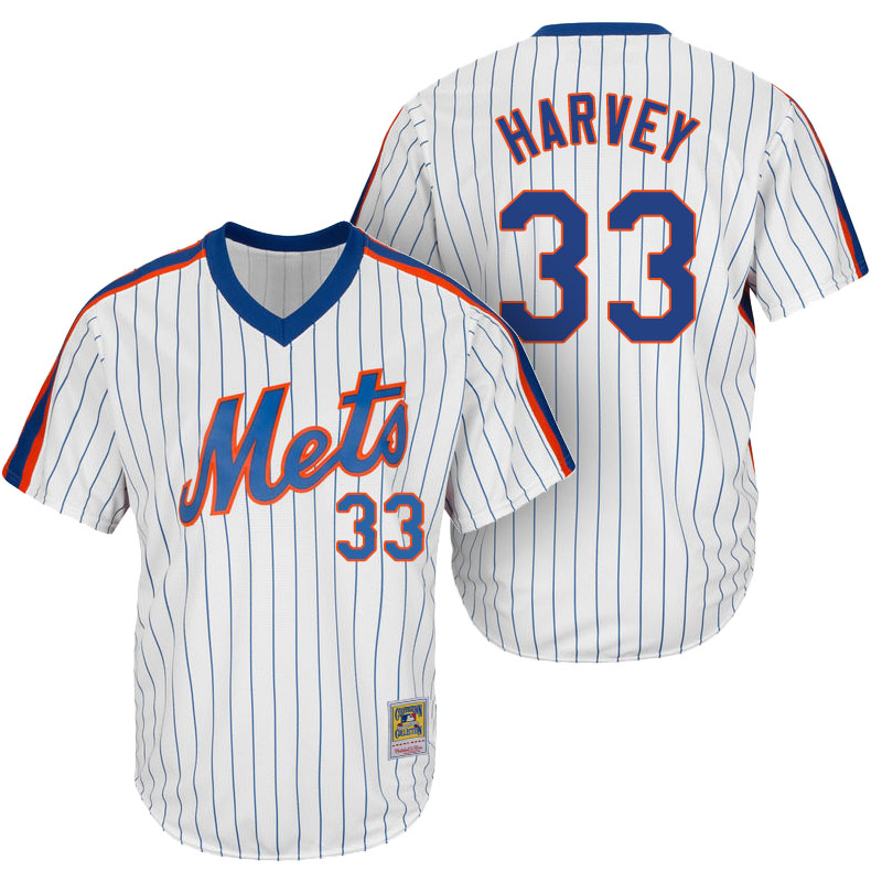 New York Mets Matt Harvey #33 Majestic White Cooperstown Cool Base Collection Player Jersey