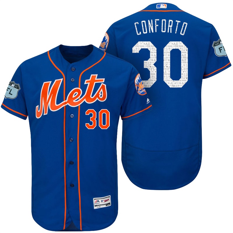 New York Mets Michael Conforto #30 Royal 2017 Spring Training Grapefruit League Patch Authentic Collection Flex Base Jersey