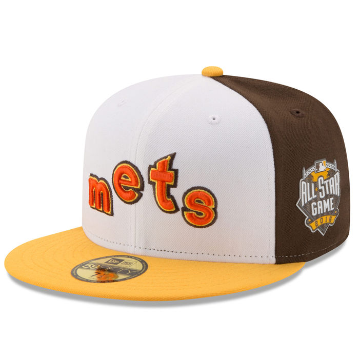 New York Mets New Era White/Yellow Home Run Derby 2016 All-Star Game Patch Authentic Collection 59FIFTY Fitted Hat